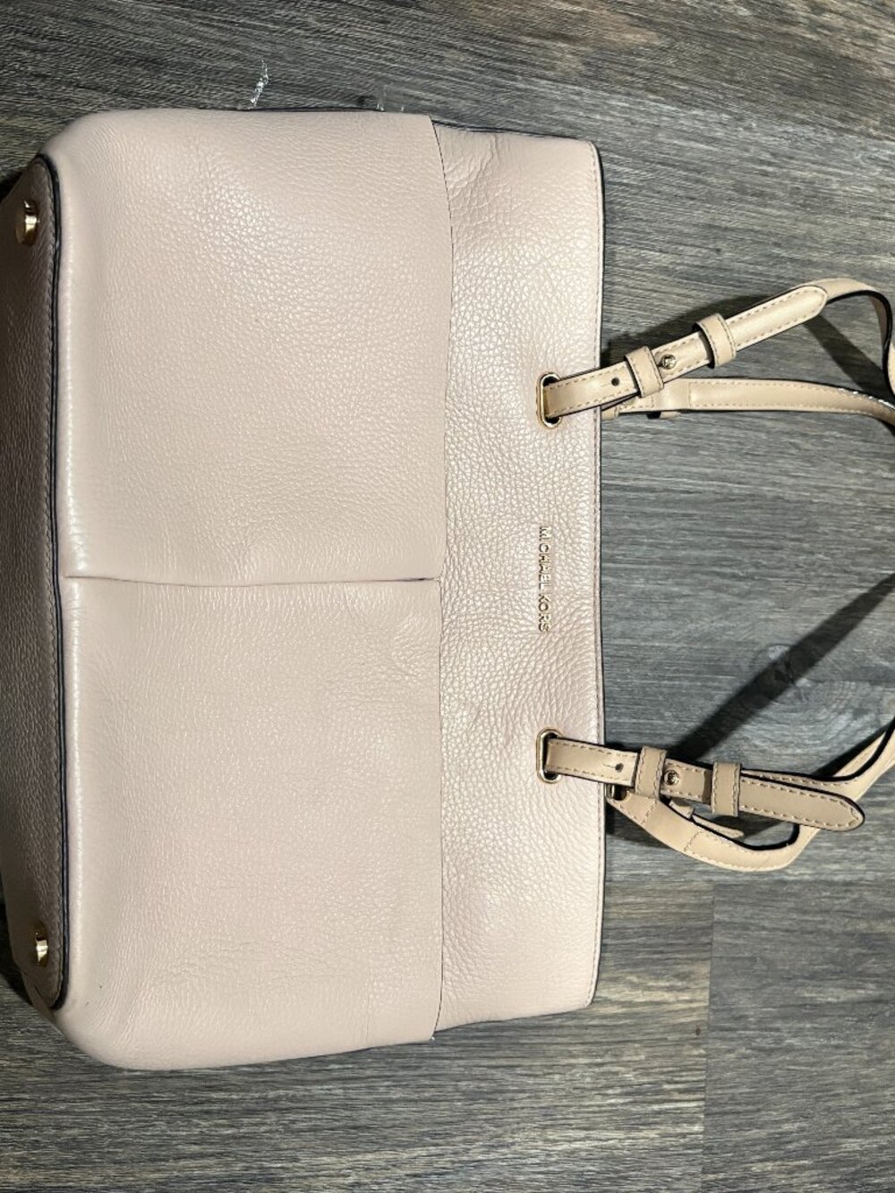 Michael Kors Bedford Pcoket Tote Purse Pebbled leather Soft Pink EUC - Picture 1 of 4